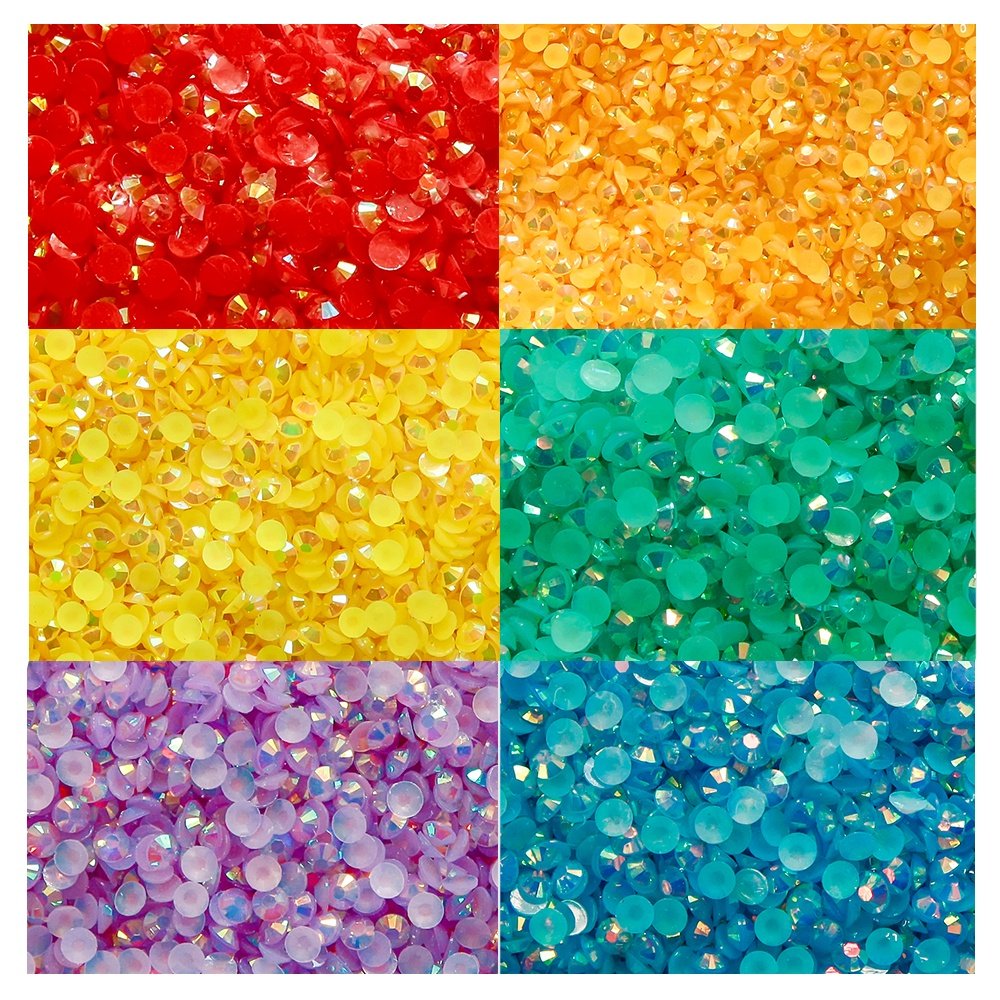 yantuo Factory Bulk Package AB colors Flat Back Resin Rhinestone beads 5mm ss20 Jelly Non Hot fix Rhinestone