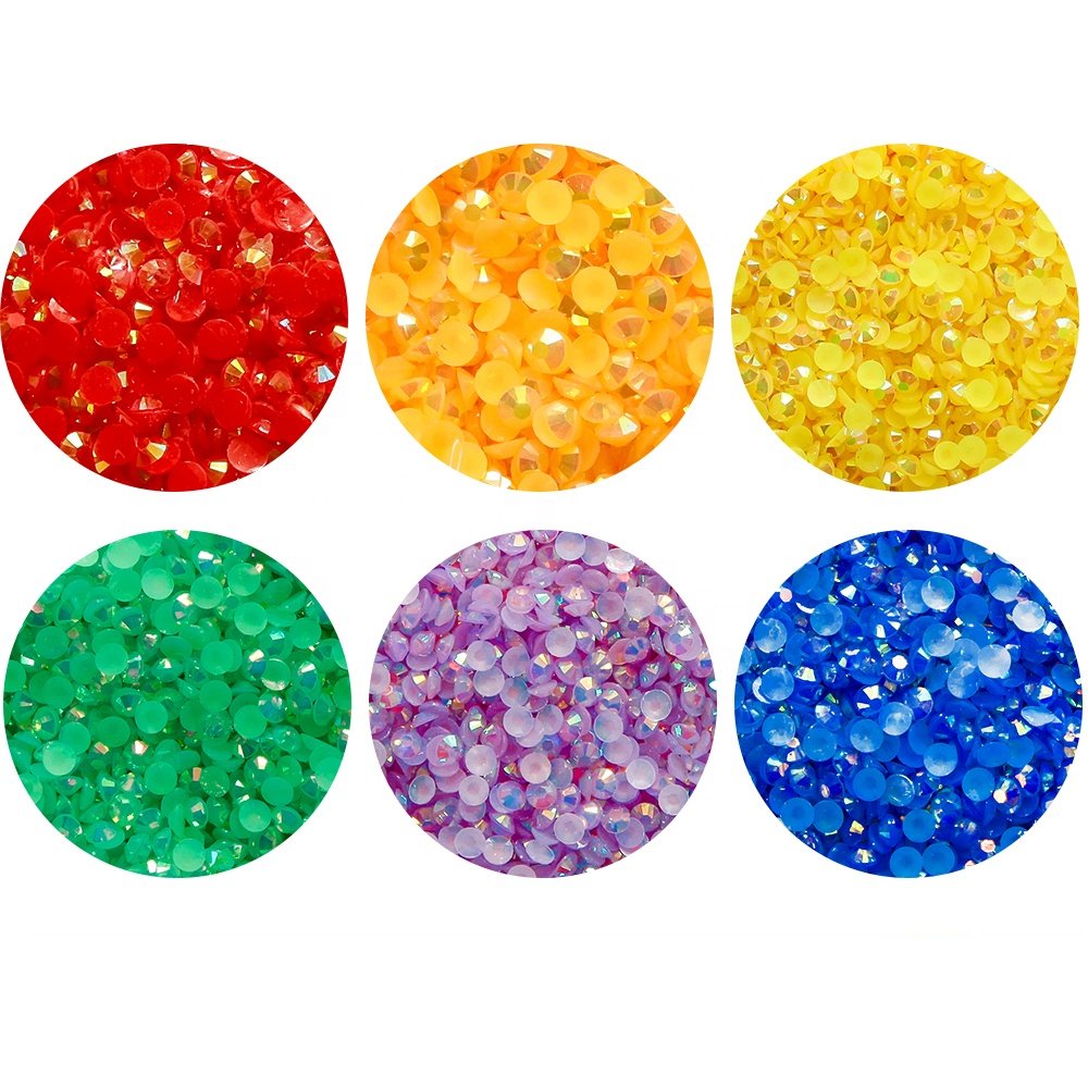 yantuo Factory Bulk Package AB colors Flat Back Resin Rhinestone beads 5mm ss20 Jelly Non Hot fix Rhinestone