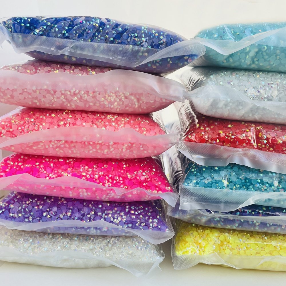 yantuo Factory Bulk Package AB colors Flat Back Resin Rhinestone beads 5mm ss20 Jelly Non Hot fix Rhinestone