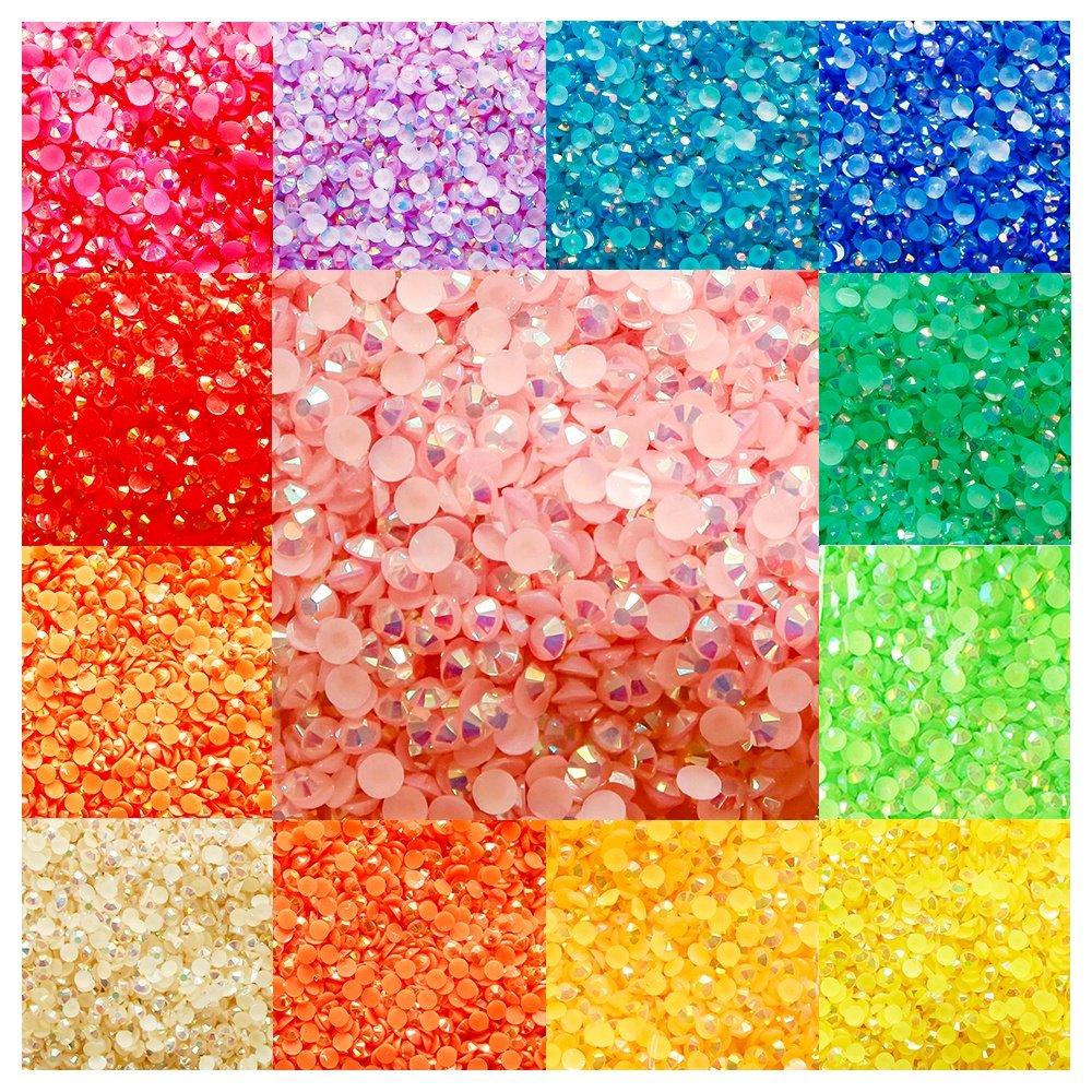 yantuo Factory Bulk Package AB colors Flat Back Resin Rhinestone beads 5mm ss20 Jelly Non Hot fix Rhinestone
