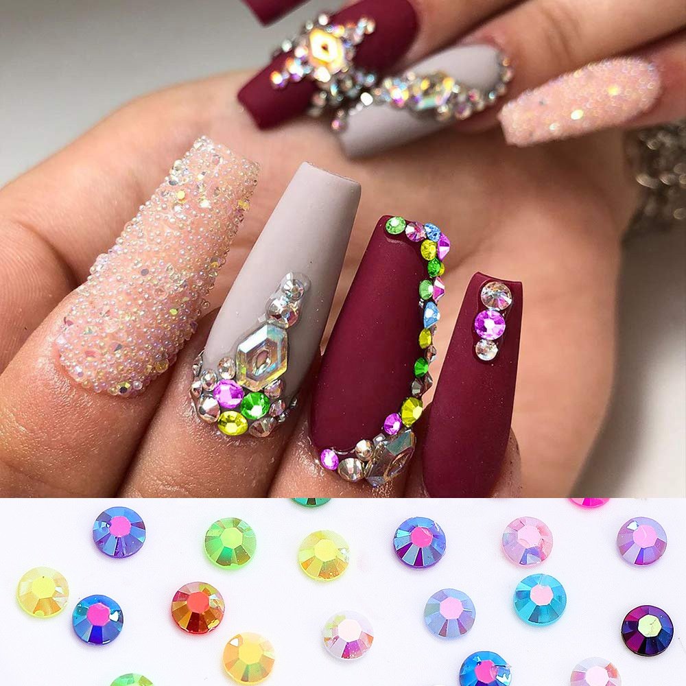 yantuo Factory Bulk Package AB colors Flat Back Resin Rhinestone beads 5mm ss20 Jelly Non Hot fix Rhinestone