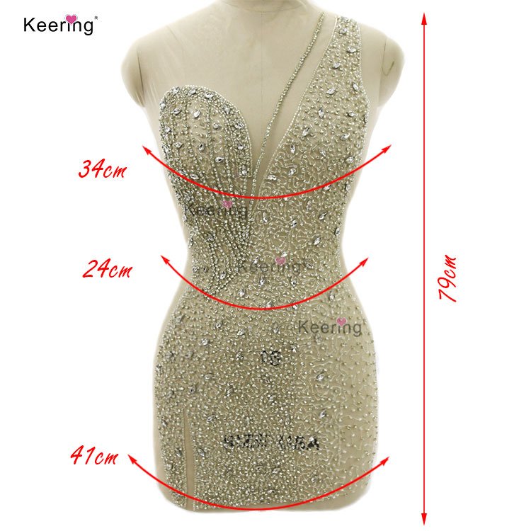 Bling crystal women applique rhinestones sew on wedding fabrics for wedding dress WDP-438