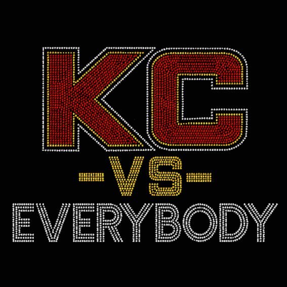 Custom Bling Kansas City KC Chiefs Rhinestone Heat Transfer Design Iron On Patches for Hoodie