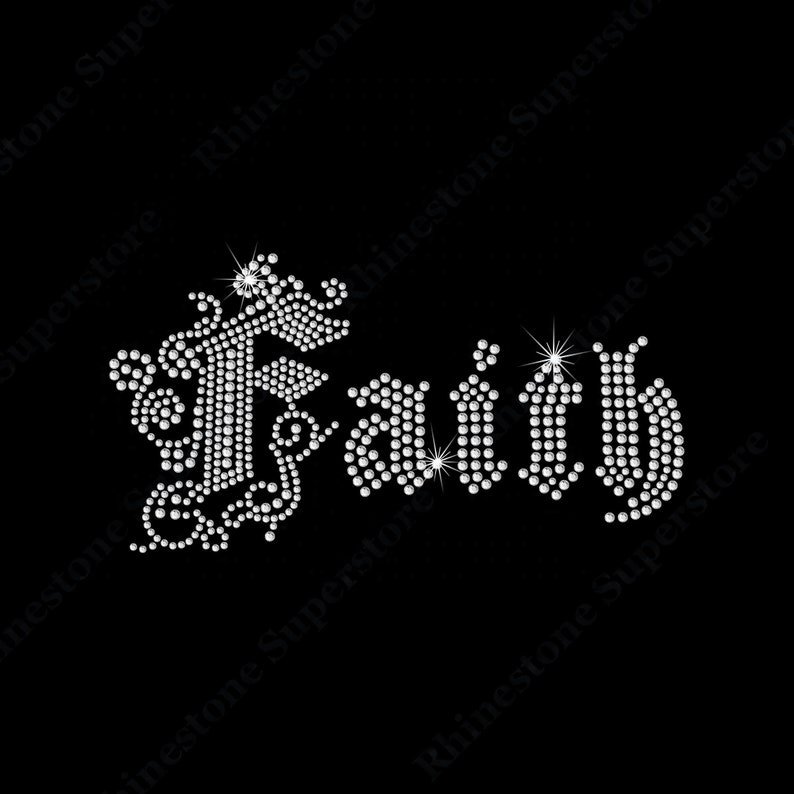 Custom Hotfix Crystal Faith Cross Jesus Crucifix Pray Hand Design Iron On Faith Cross Rhinestone Transfers Patch For DIY Garment