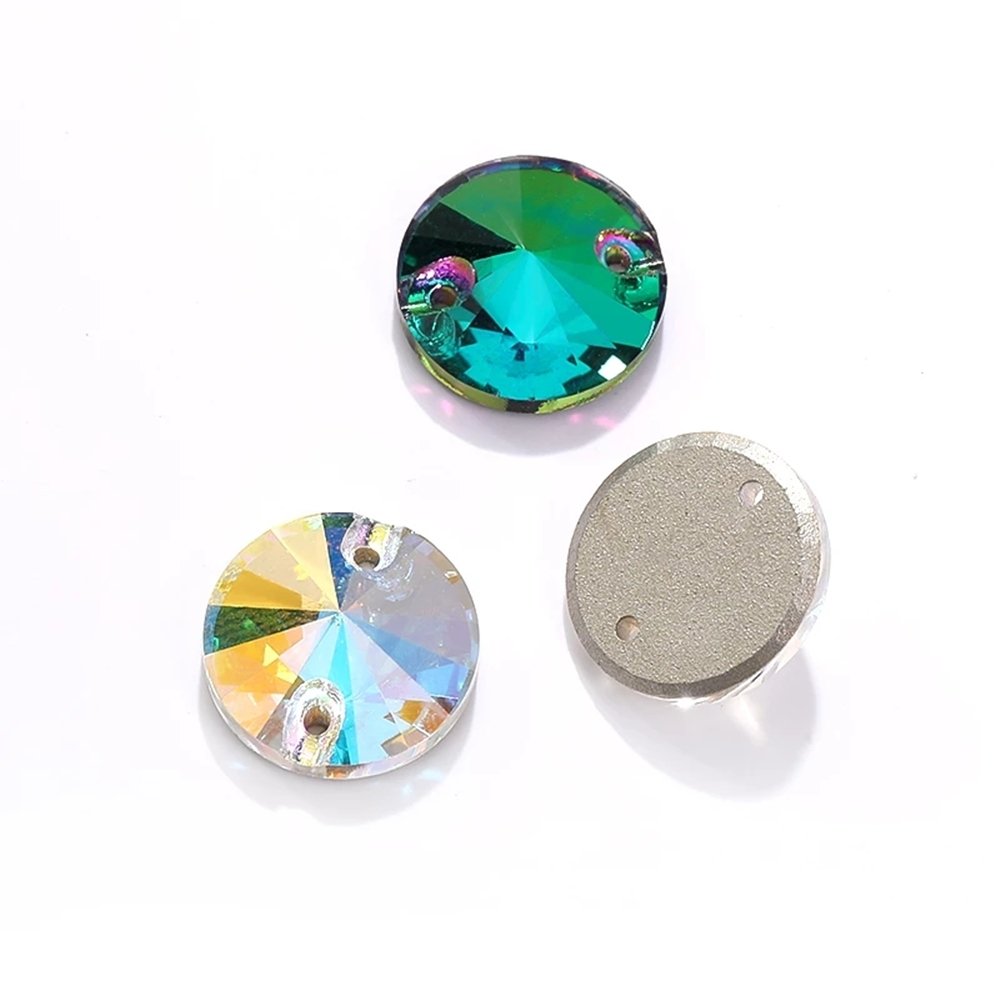 High Quality Sewing On Glitter Rivoli Rhinestones Pointback Crystal Glass Fancy Stone For Garment Decoration