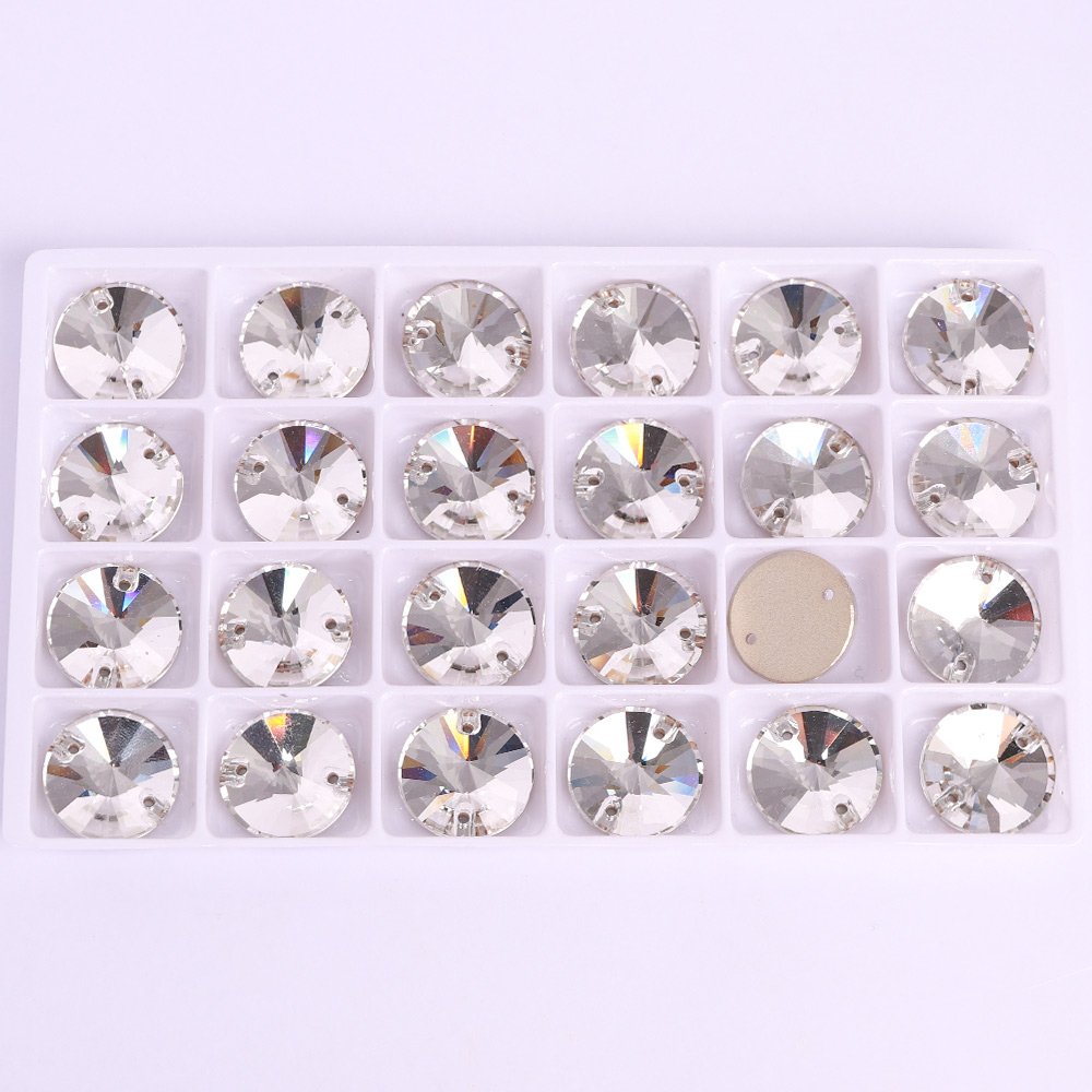 High Quality Sewing On Glitter Rivoli Rhinestones Pointback Crystal Glass Fancy Stone For Garment Decoration