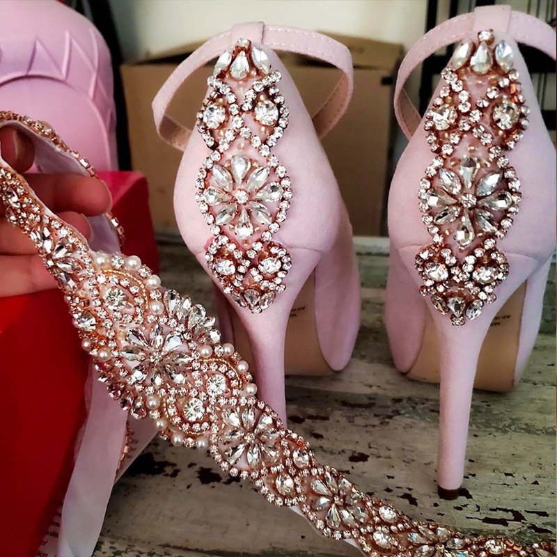 Exquisite embellishment small diamond rhinestone applique for high heel/headband/garment LT2346