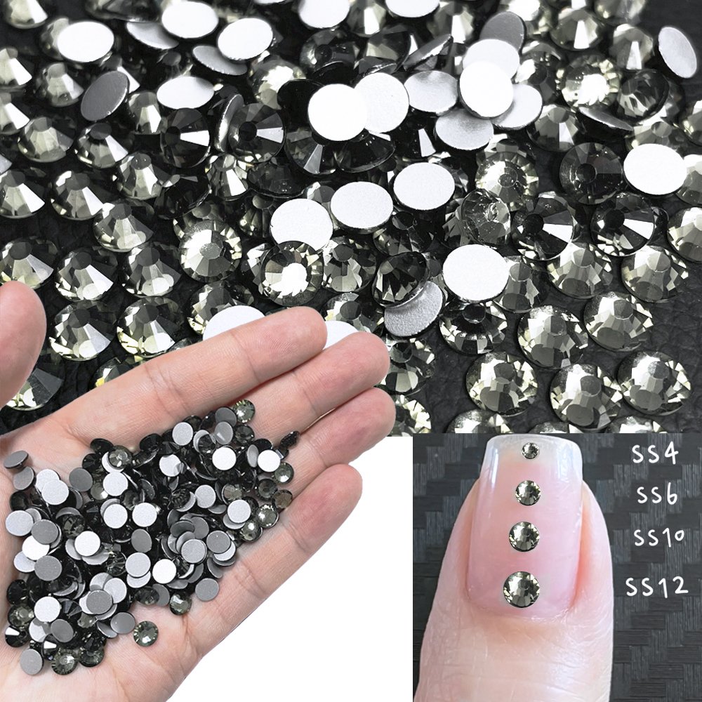 Base Glass DIY Crafts Nails Garments Shoes Rhinestones Silver Small Package Crystal Diamond SS20 Flatback Non-hotfix Loose Black