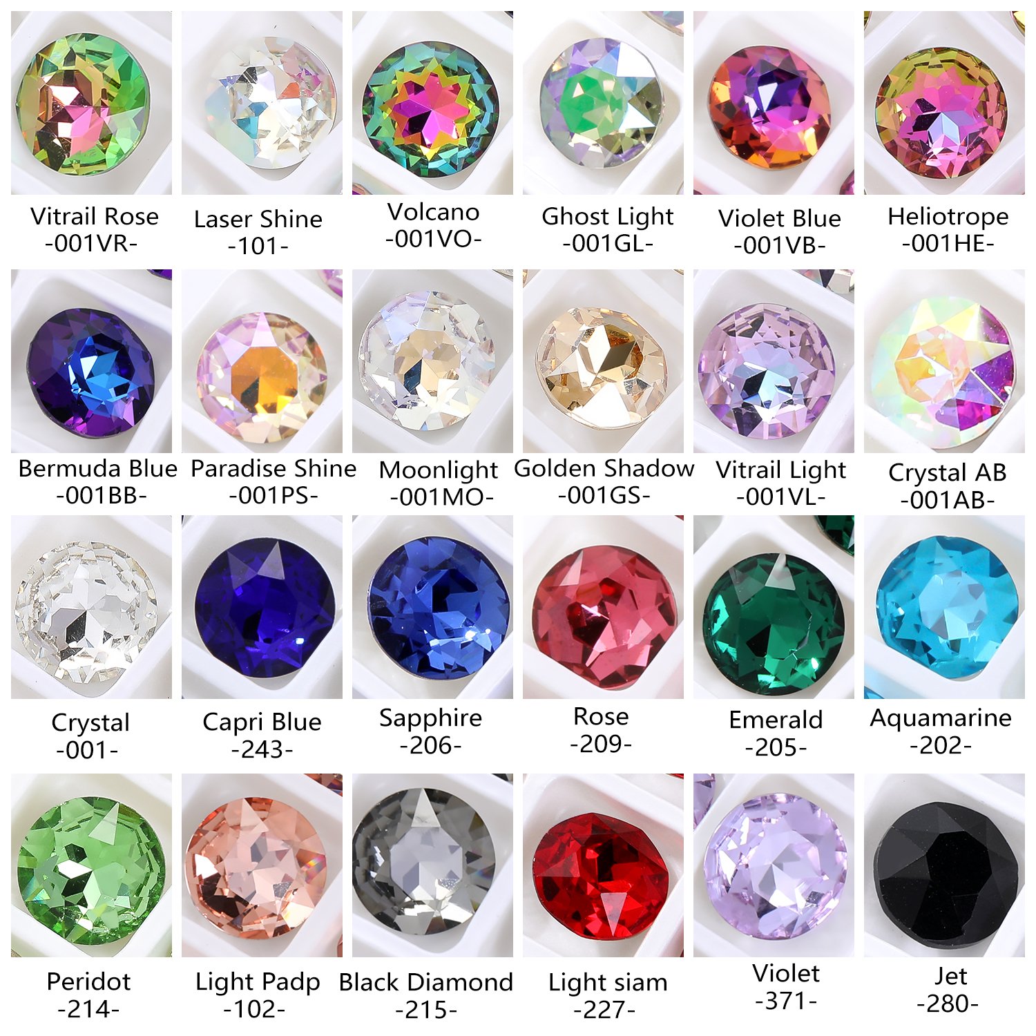 Xichuan Gemstone Flower Round K9 Glass Rhinestones Crystal Pointback Glue On Clothing Making Nail Art Garment Crafts Jewelry