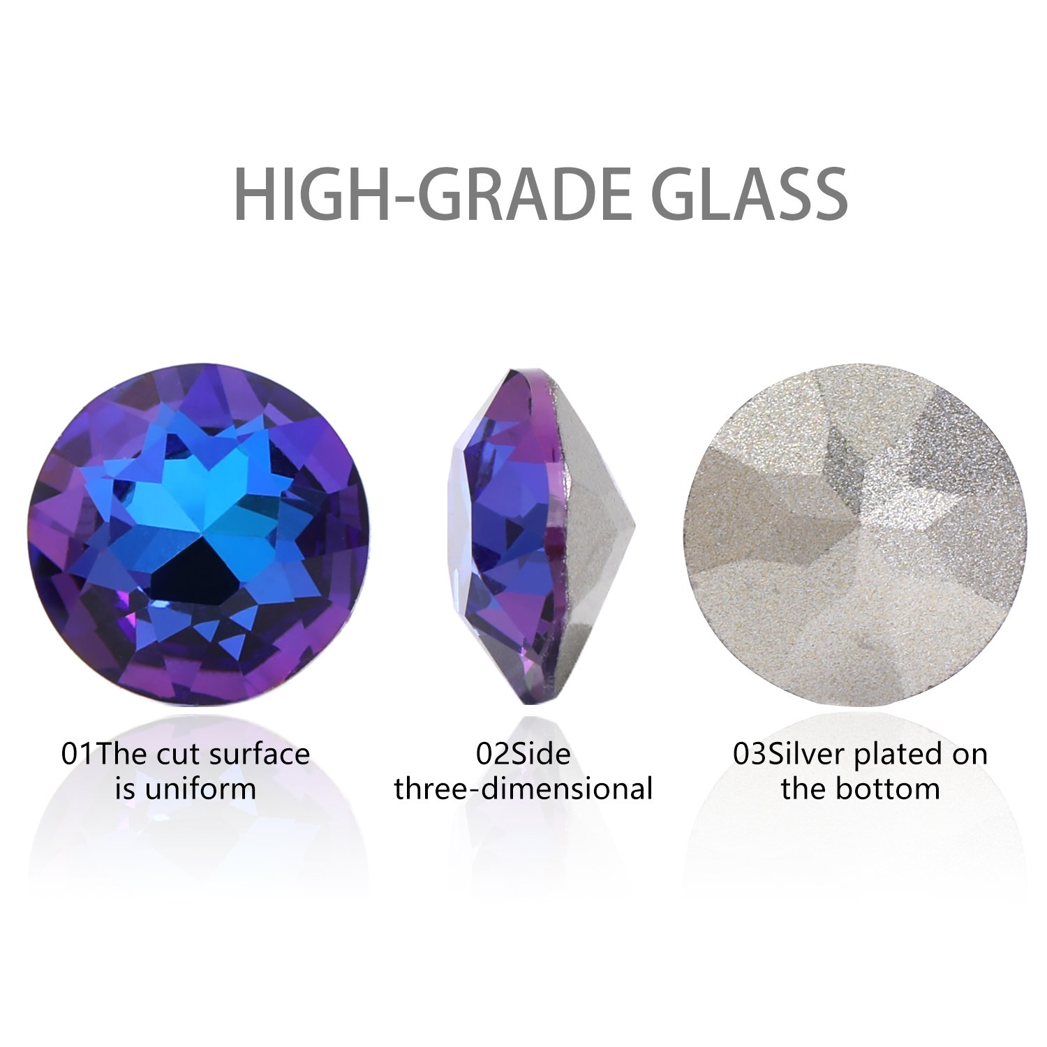Xichuan Gemstone Flower Round K9 Glass Rhinestones Crystal Pointback Glue On Clothing Making Nail Art Garment Crafts Jewelry
