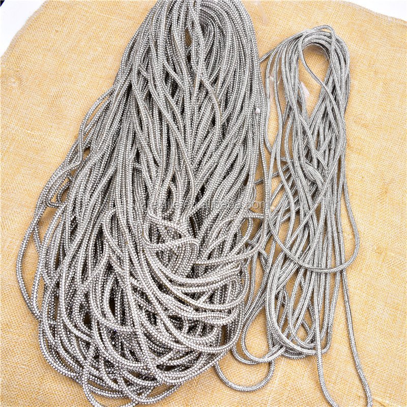 Fashion Dense rhinestone chain Round diamond bar covered cotton rope Clothing shoes bag Bracelets Jewelry trim DIY decoration