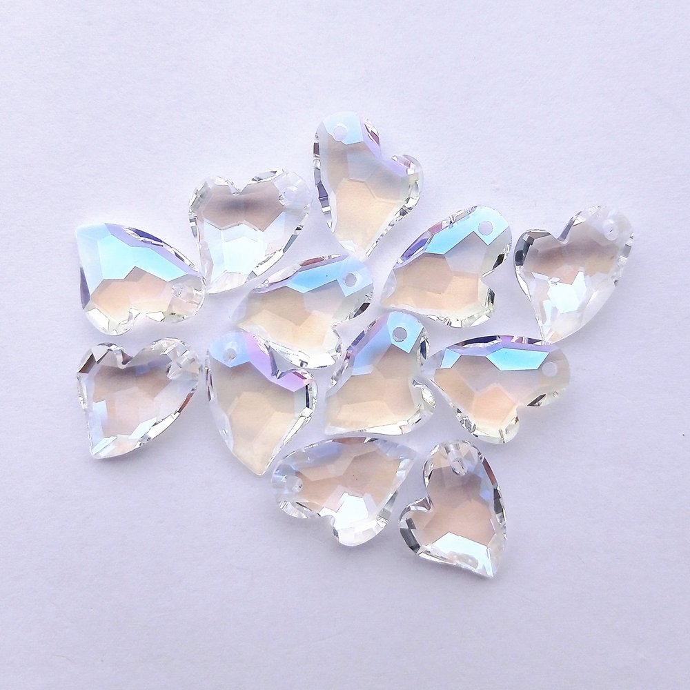 Top Sale 13*17MM Heart Diamond Glass Rhinestone Pendants Multicolor Crystal Rhinestones Necklace For Fasion Jewelry