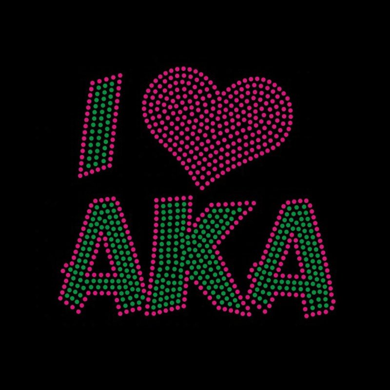 AKA Leaf Green Rose Hot Fix 1908 Sorority Design Iron On Custom AKA Rhinestone Transfer Motif