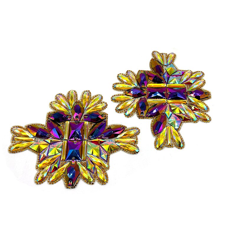 2025 Customize Iron On Applique Design Hot Fix Rhinestone Appliques Motif Resin Gems Patches For Carnival Costumes