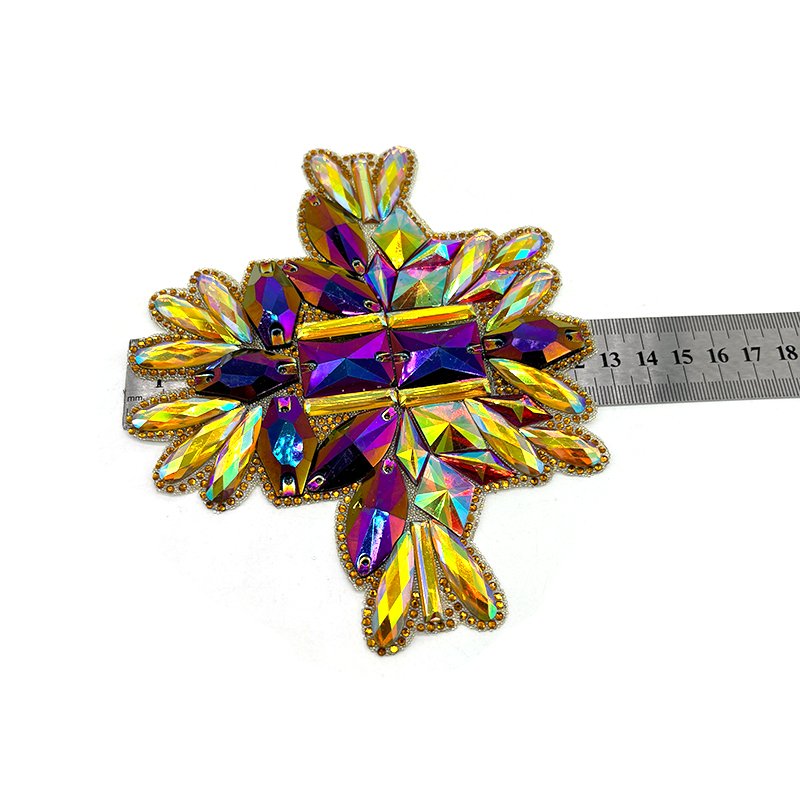 2025 Customize Iron On Applique Design Hot Fix Rhinestone Appliques Motif Resin Gems Patches For Carnival Costumes