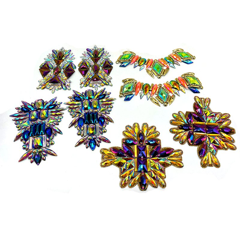 2025 Customize Iron On Applique Design Hot Fix Rhinestone Appliques Motif Resin Gems Patches For Carnival Costumes