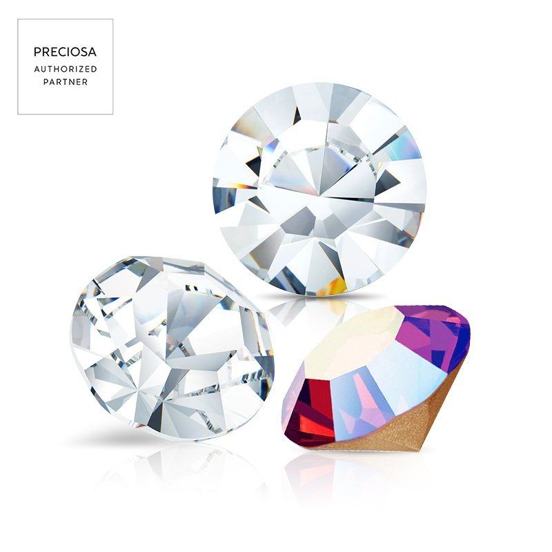 Premium Pointback Rhinestones Preciosa Glass Chaton Rhinestone for Jewelry findings & components