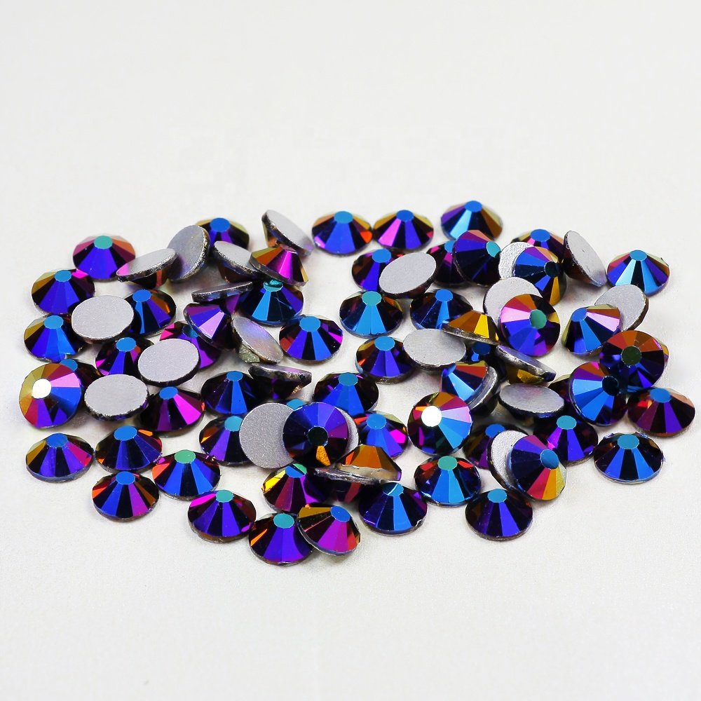 High Quality SS20 Flat Back Rhinestone 5mm round Plastic Non-Hotfix for Nail Art & Shoe/Bag Decoration Available in Purple Blue