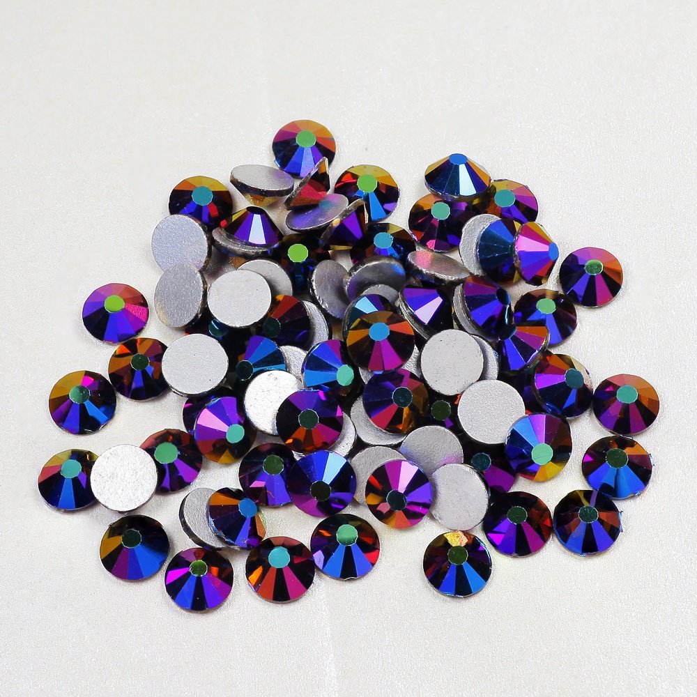 High Quality SS20 Flat Back Rhinestone 5mm round Plastic Non-Hotfix for Nail Art & Shoe/Bag Decoration Available in Purple Blue