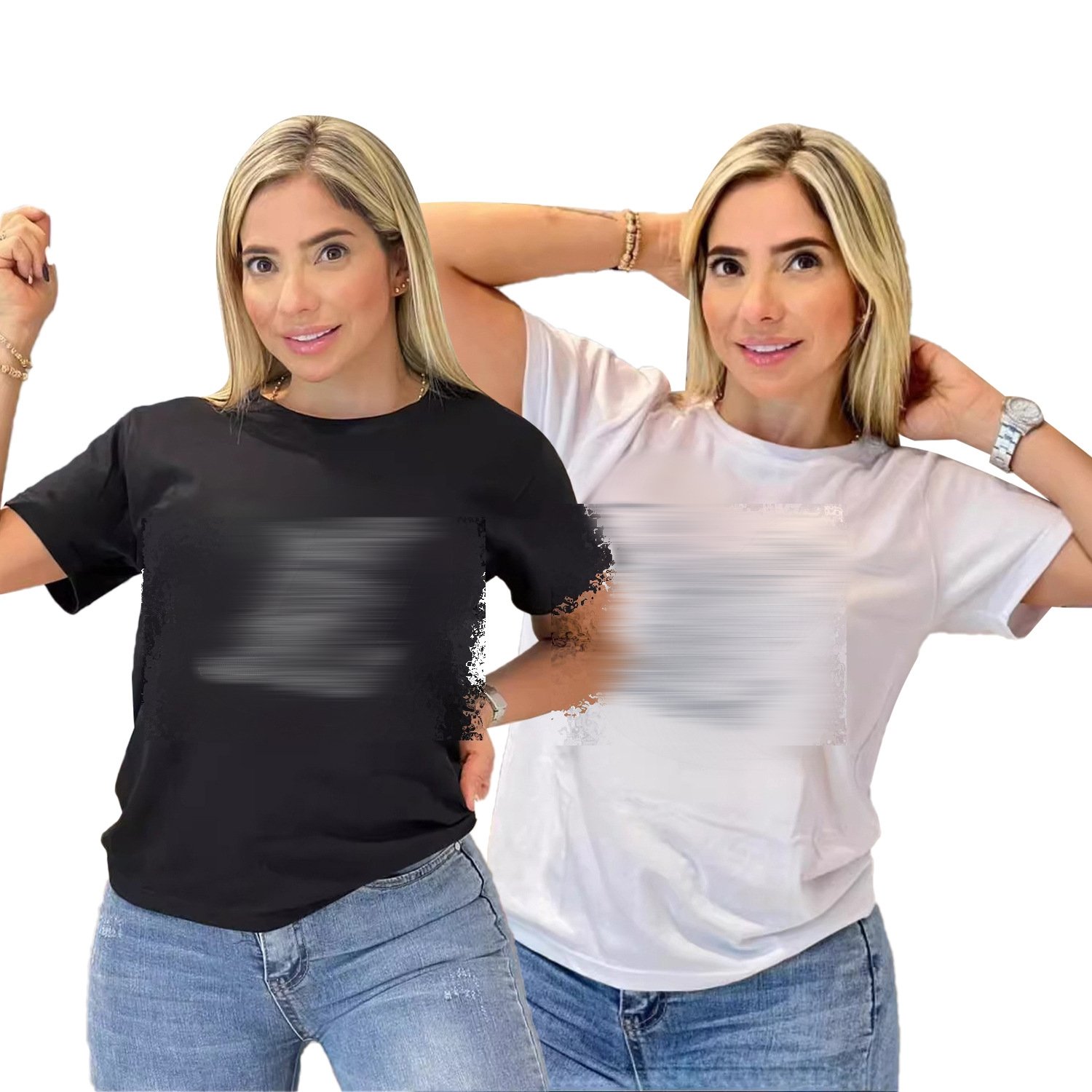 Wholesale designer clothing summer short sleeve white shirt black casual cotton rhinestone brand shirt women