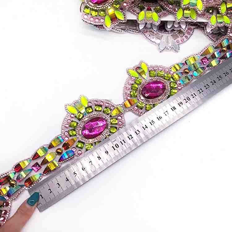Spot goods hot fix rhinestone trimmings for samba carnival costumes women