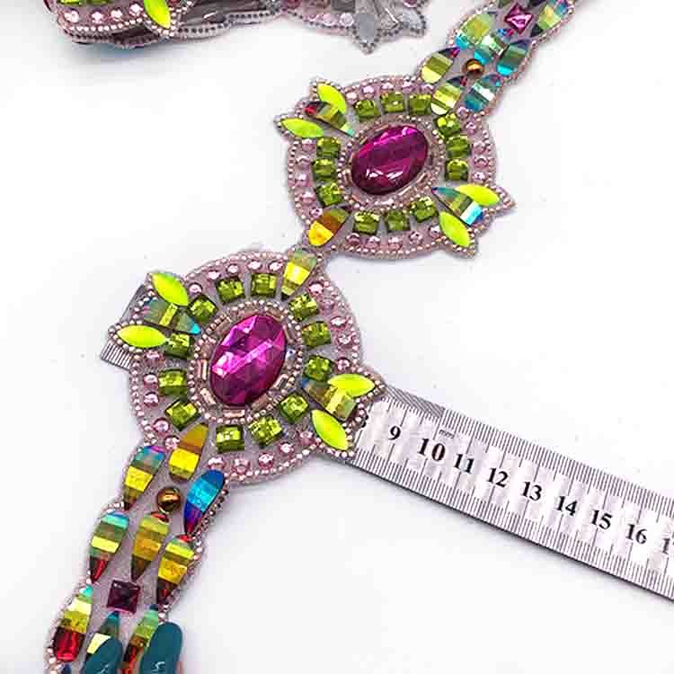 Spot goods hot fix rhinestone trimmings for samba carnival costumes women