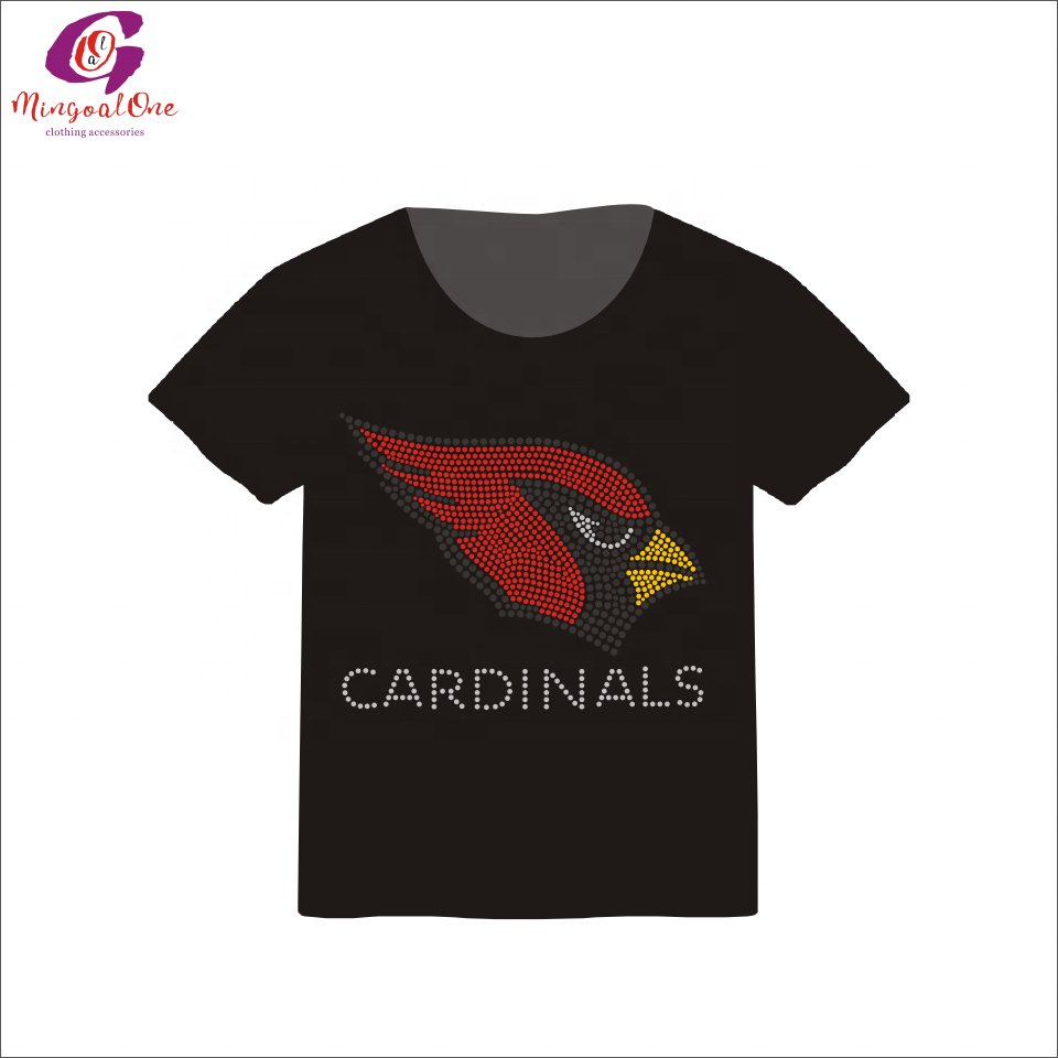 Factory Custom Rhinestone NFL Football Team Transfer Customized Sport Team Logo Rhinestone Heat Transfer Iron On Motif Shirt