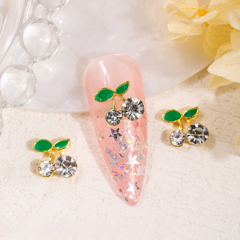 Cherry Nail Rhinestones For Manicure Decorations Wholesale Cute Cherry Nail Art Accessories Rhinestone