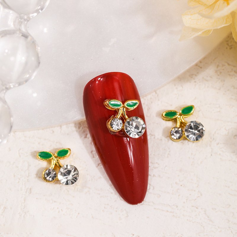 Cherry Nail Rhinestones For Manicure Decorations Wholesale Cute Cherry Nail Art Accessories Rhinestone