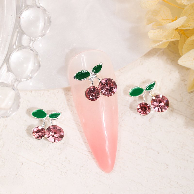 Cherry Nail Rhinestones For Manicure Decorations Wholesale Cute Cherry Nail Art Accessories Rhinestone