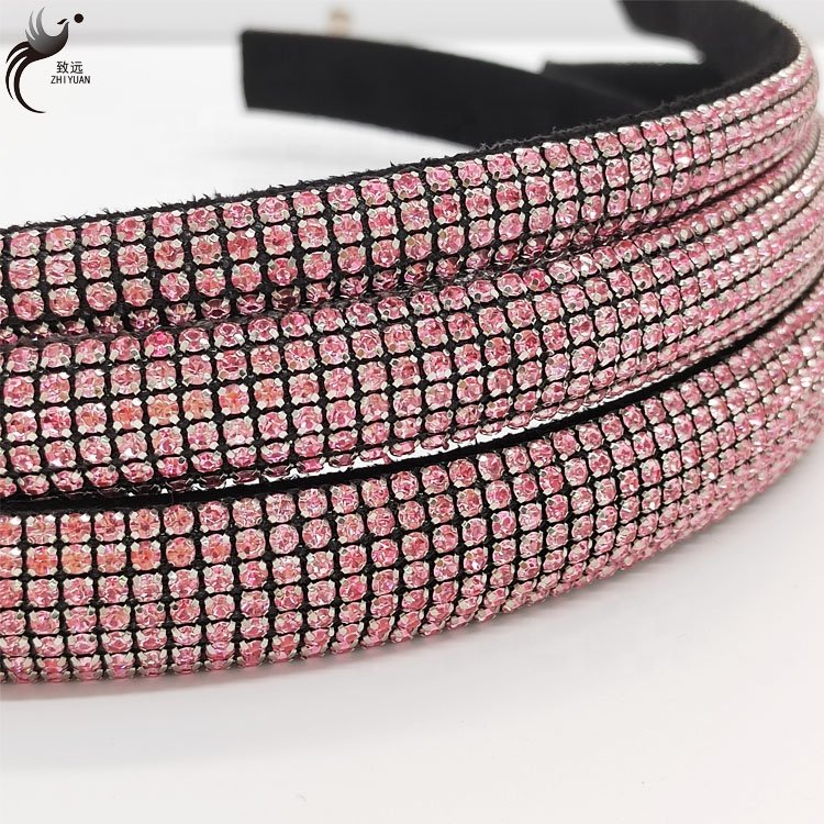 Manufactory wholesale 3mm half round diamond rope Diy hoodies collar attachment rhinestone rope crystal cord