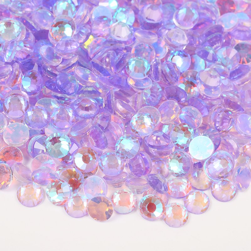 Wholesale SS12 SS16 SS20 SS30 Light Sapphire Transparent AB Crystal Stones Flat Back Aurora Glass Rhinestones For Nails