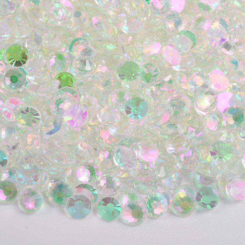 Wholesale SS12 SS16 SS20 SS30 Light Sapphire Transparent AB Crystal Stones Flat Back Aurora Glass Rhinestones For Nails