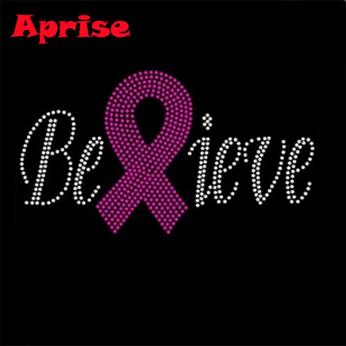 hope rhinestone transfer Breast Cancer Awareness Hotfix Rhinestone Transfer pink ribbon rhinestone motif