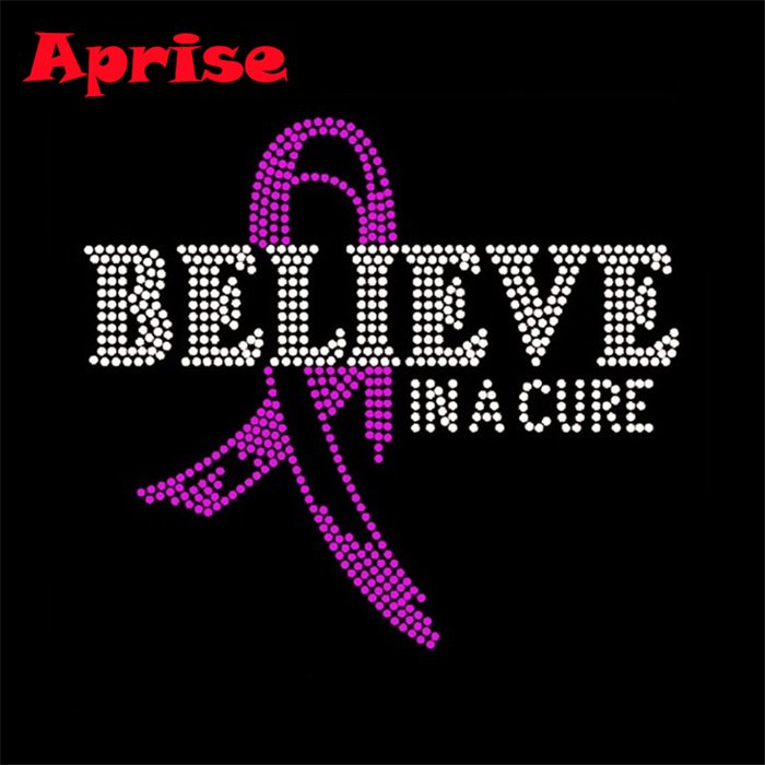 hope rhinestone transfer Breast Cancer Awareness Hotfix Rhinestone Transfer pink ribbon rhinestone motif