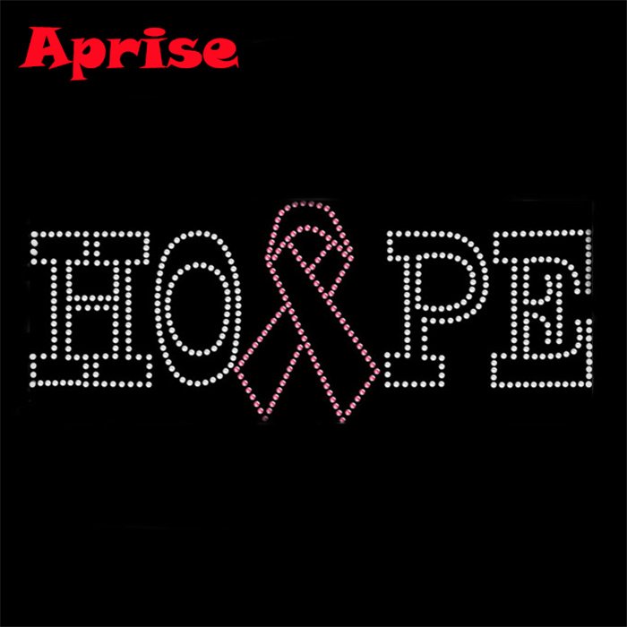 hope rhinestone transfer Breast Cancer Awareness Hotfix Rhinestone Transfer pink ribbon rhinestone motif