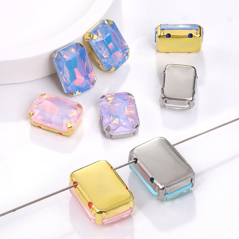 XC Wholesale 100% Good Feedback Rectangle Octangon Crystals Fancy Sewing Strass Stones Diamond Glass Rhinestones In Bulk Garment