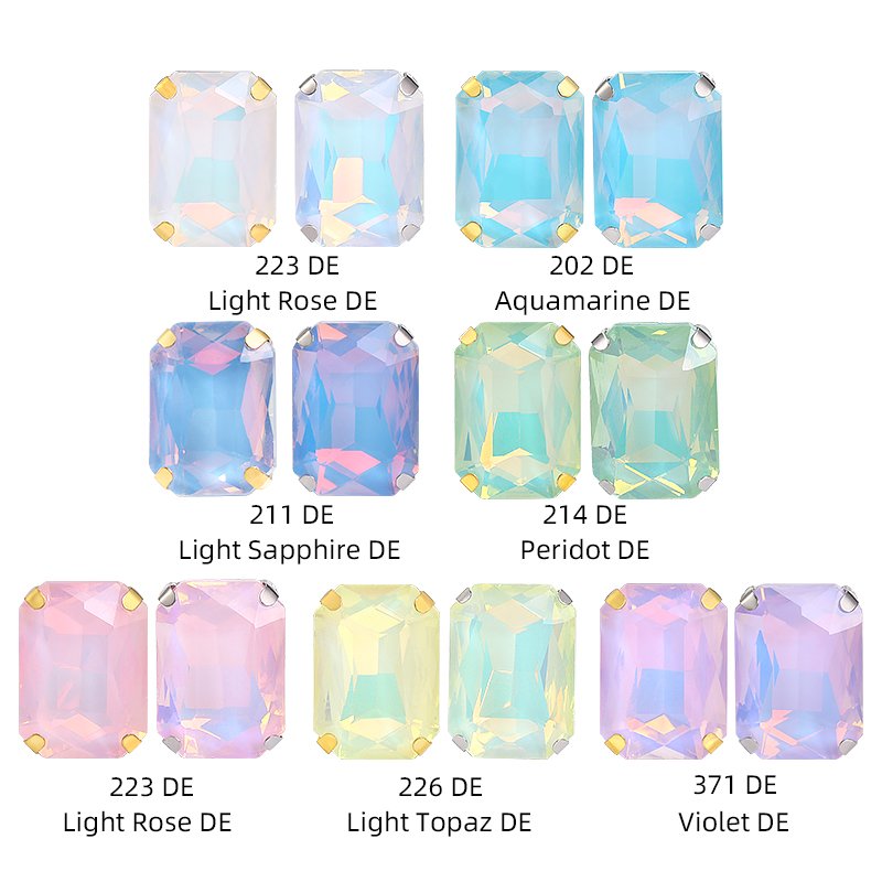 XC Wholesale 100% Good Feedback Rectangle Octangon Crystals Fancy Sewing Strass Stones Diamond Glass Rhinestones In Bulk Garment