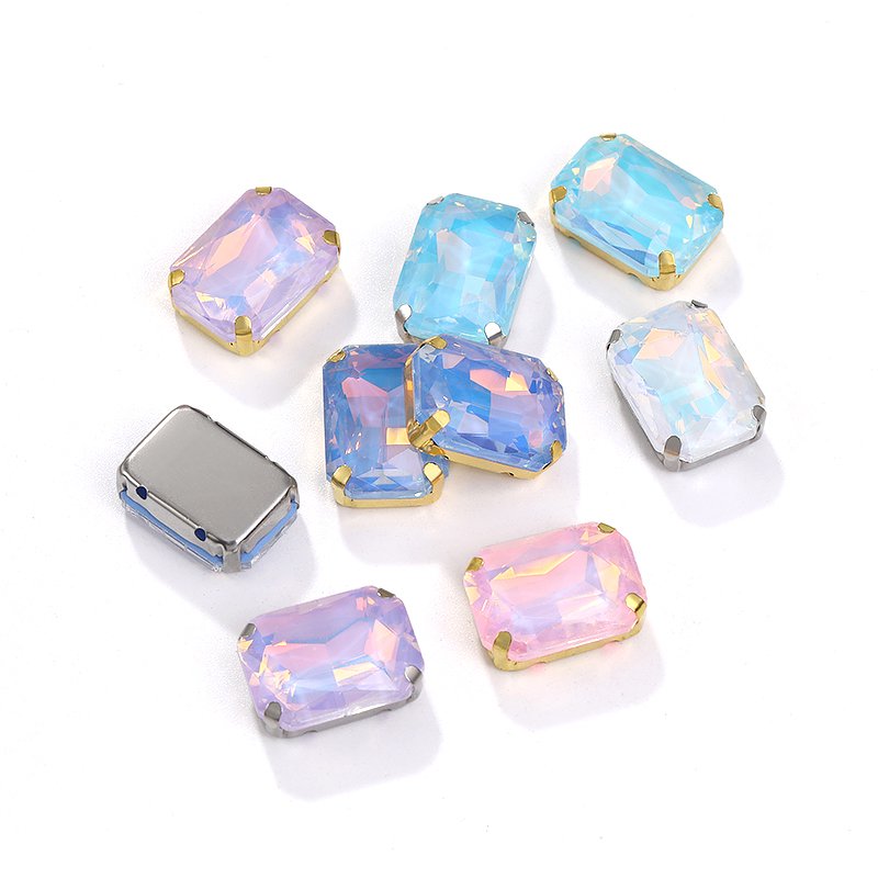 XC Wholesale 100% Good Feedback Rectangle Octangon Crystals Fancy Sewing Strass Stones Diamond Glass Rhinestones In Bulk Garment