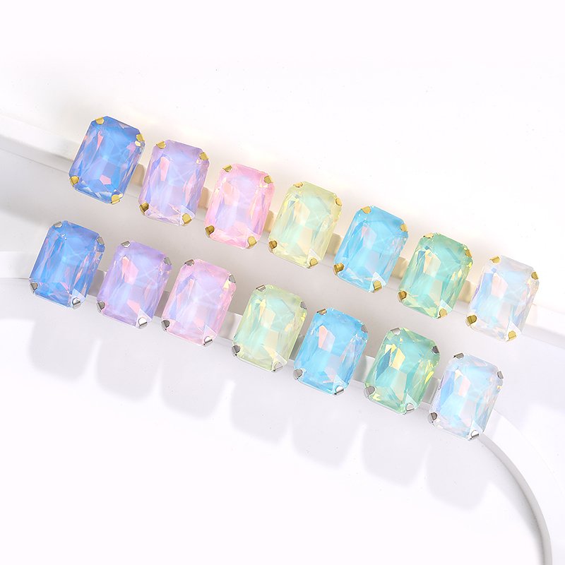 XC Wholesale 100% Good Feedback Rectangle Octangon Crystals Fancy Sewing Strass Stones Diamond Glass Rhinestones In Bulk Garment