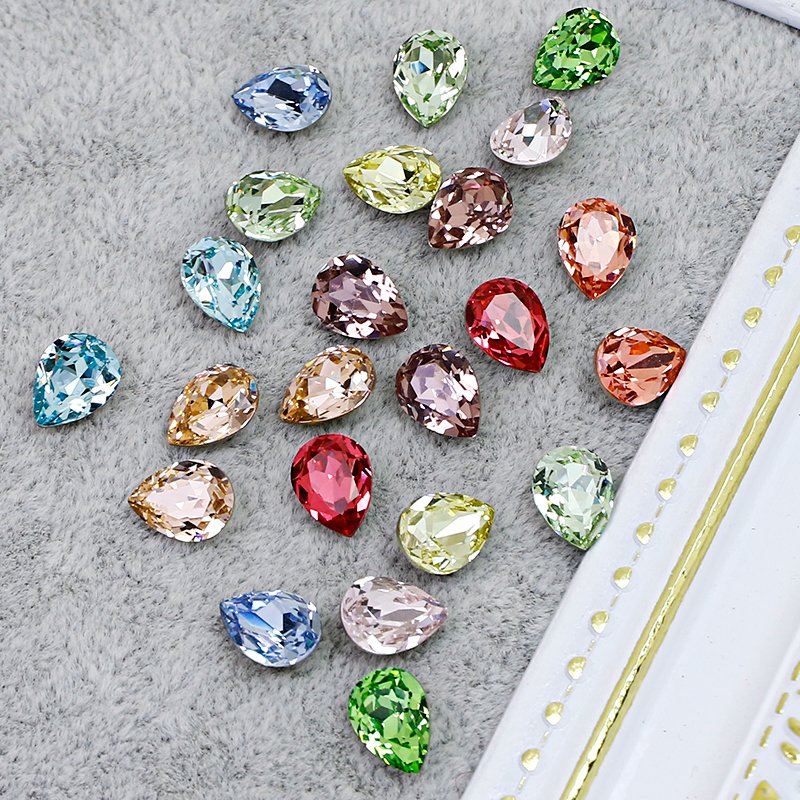 Dongzhou pear fancy stone pointed back k9 crystal wholesale rhinestone crystal beads for jewelry nails diy accessories