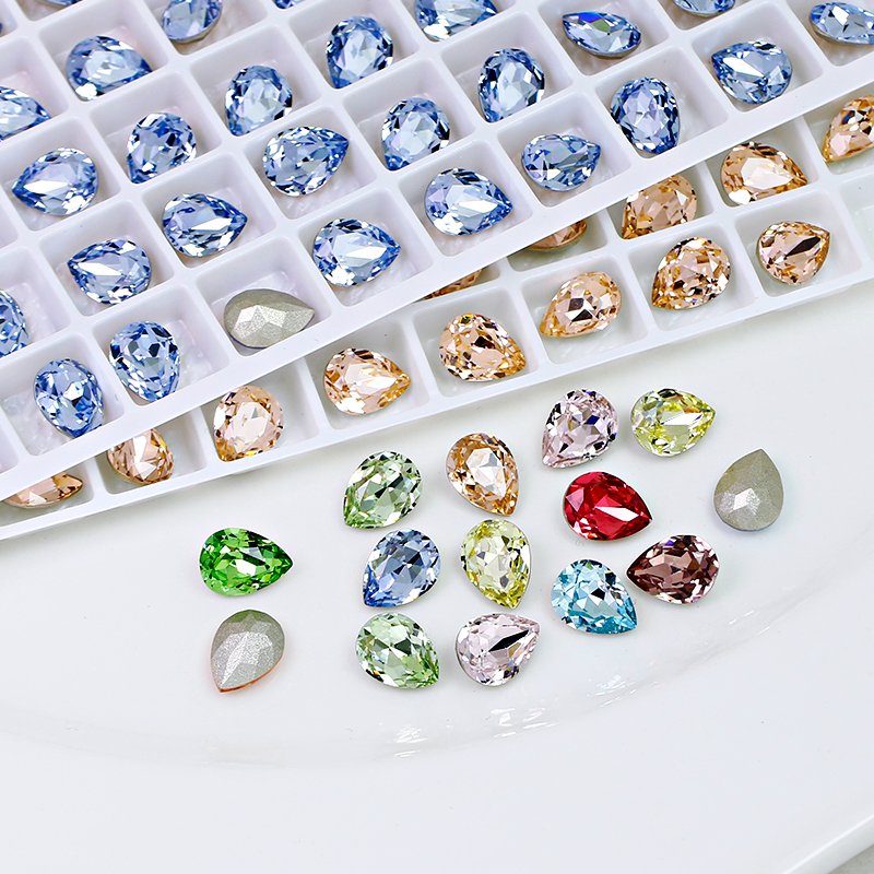 Dongzhou pear fancy stone pointed back k9 crystal wholesale rhinestone crystal beads for jewelry nails diy accessories