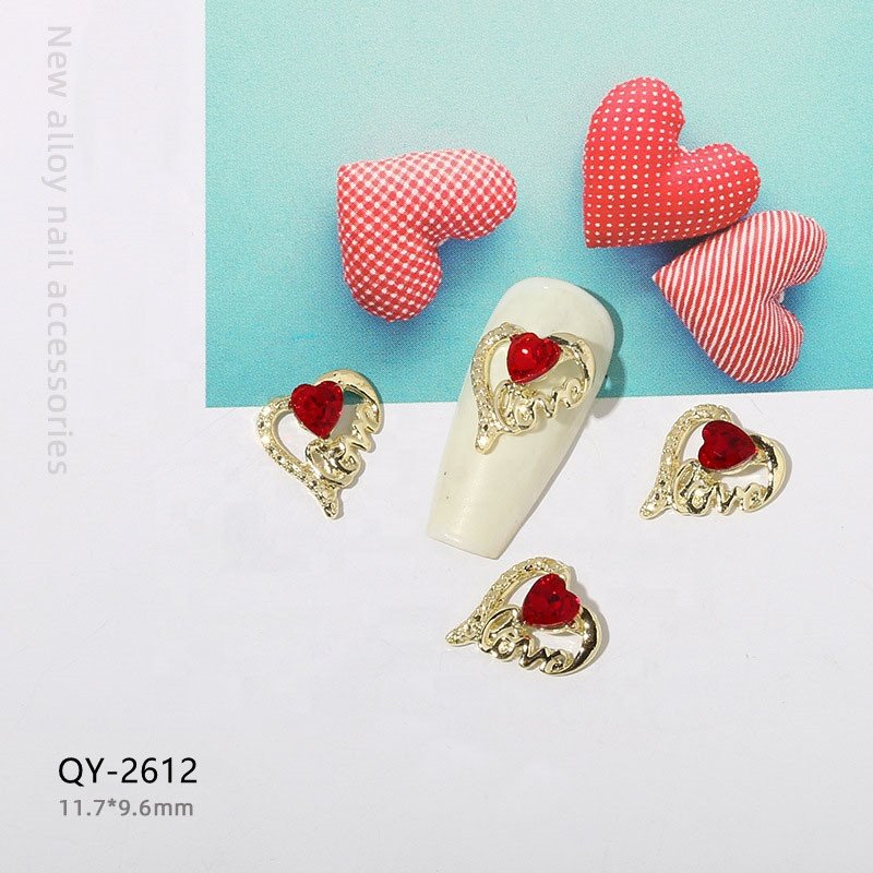 Qianya 2022 Top Selling Heart Bear Nail Art Rhinestone 3D Alloy Butterfly Bow Nail Zircon Jewelry Cat Eye Nail Art Charm Decals