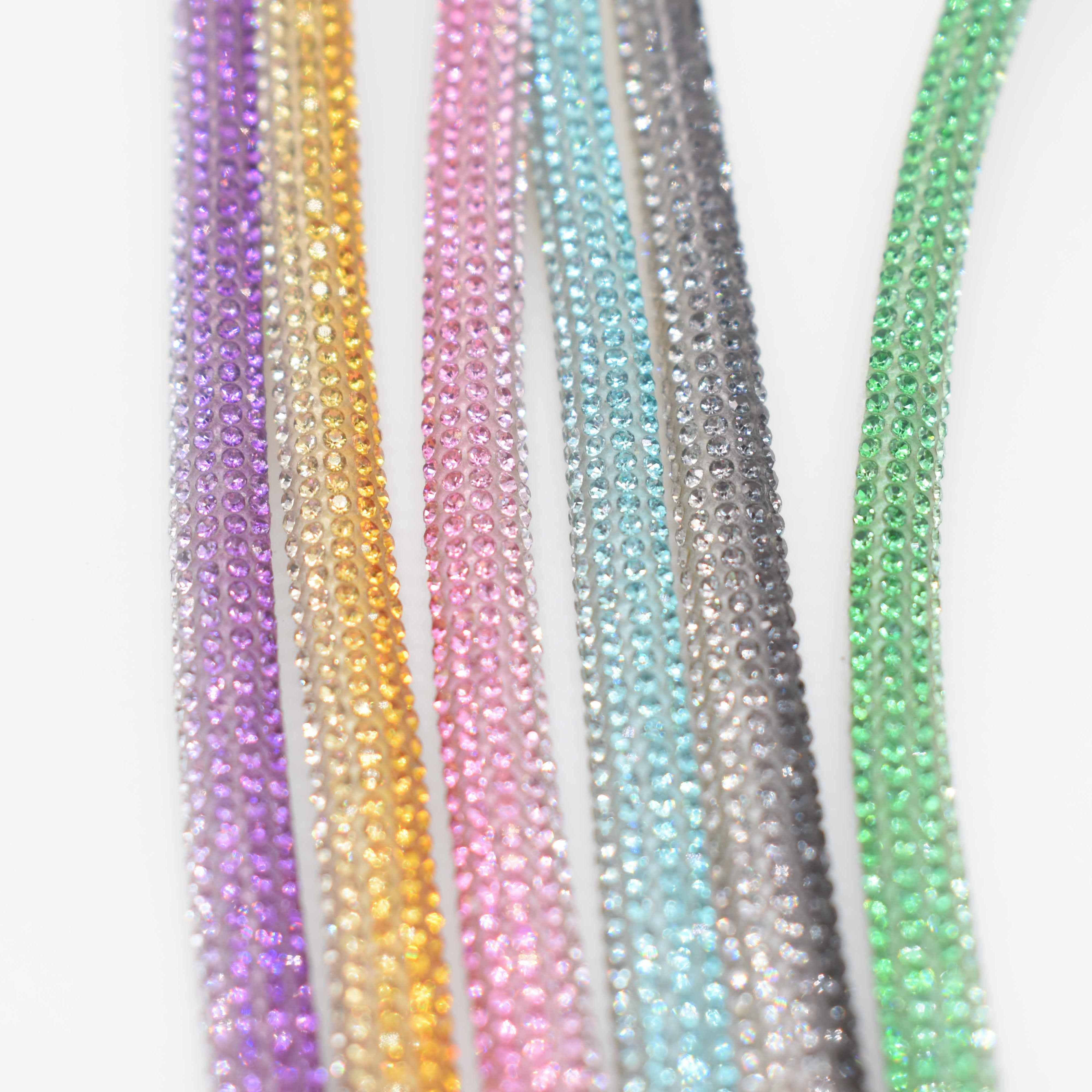 Custom Size Crystal Strip Rhinestone Rope For Shoes Fashion Rhinestone Cord Sandal Decoration