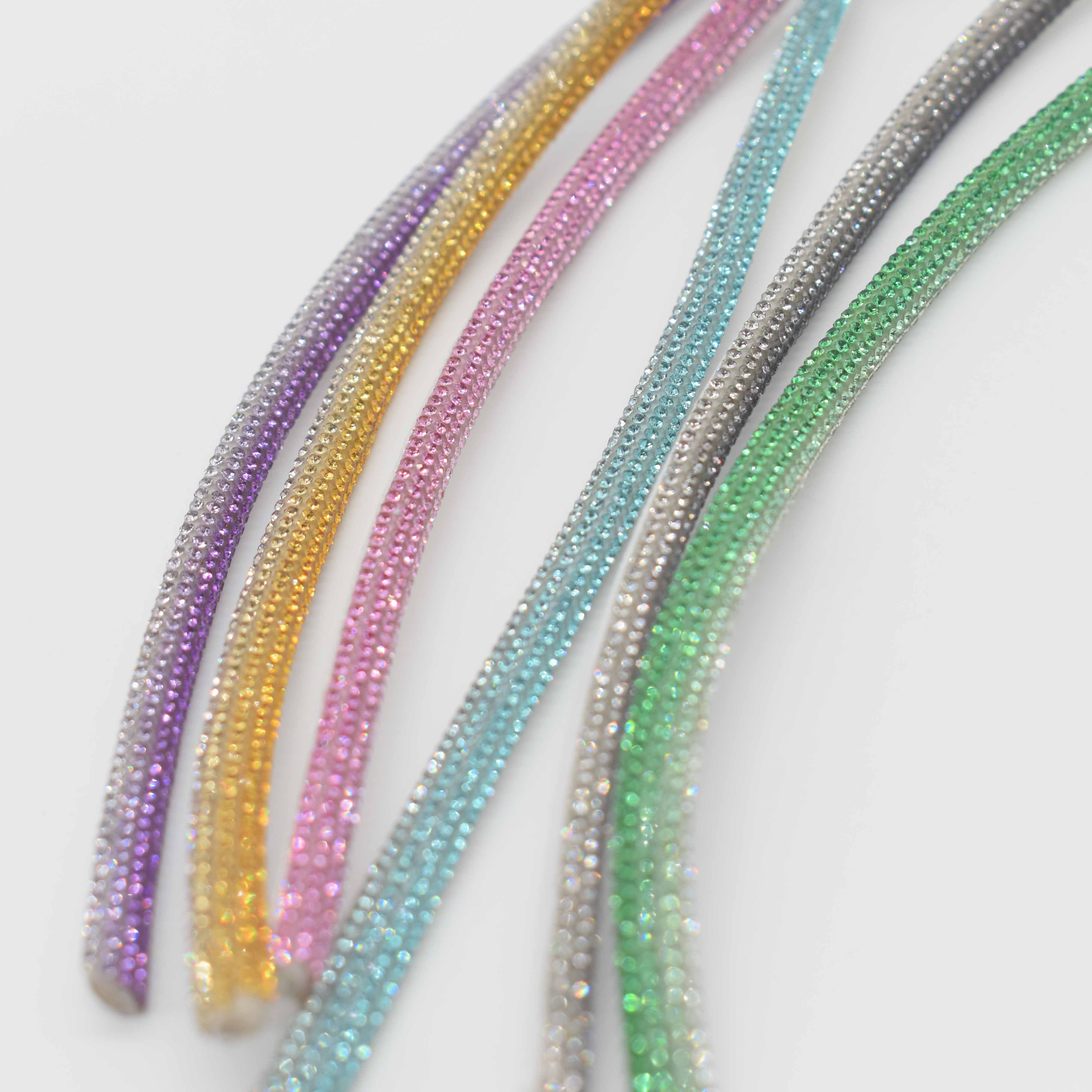Custom Size Crystal Strip Rhinestone Rope For Shoes Fashion Rhinestone Cord Sandal Decoration