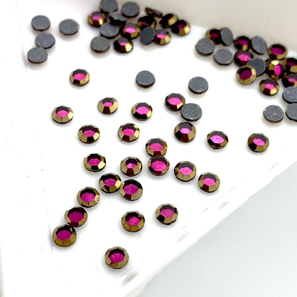 Factory direct sale 2024 new metalites colours fuchsia hotfix rhinestone with silver rim