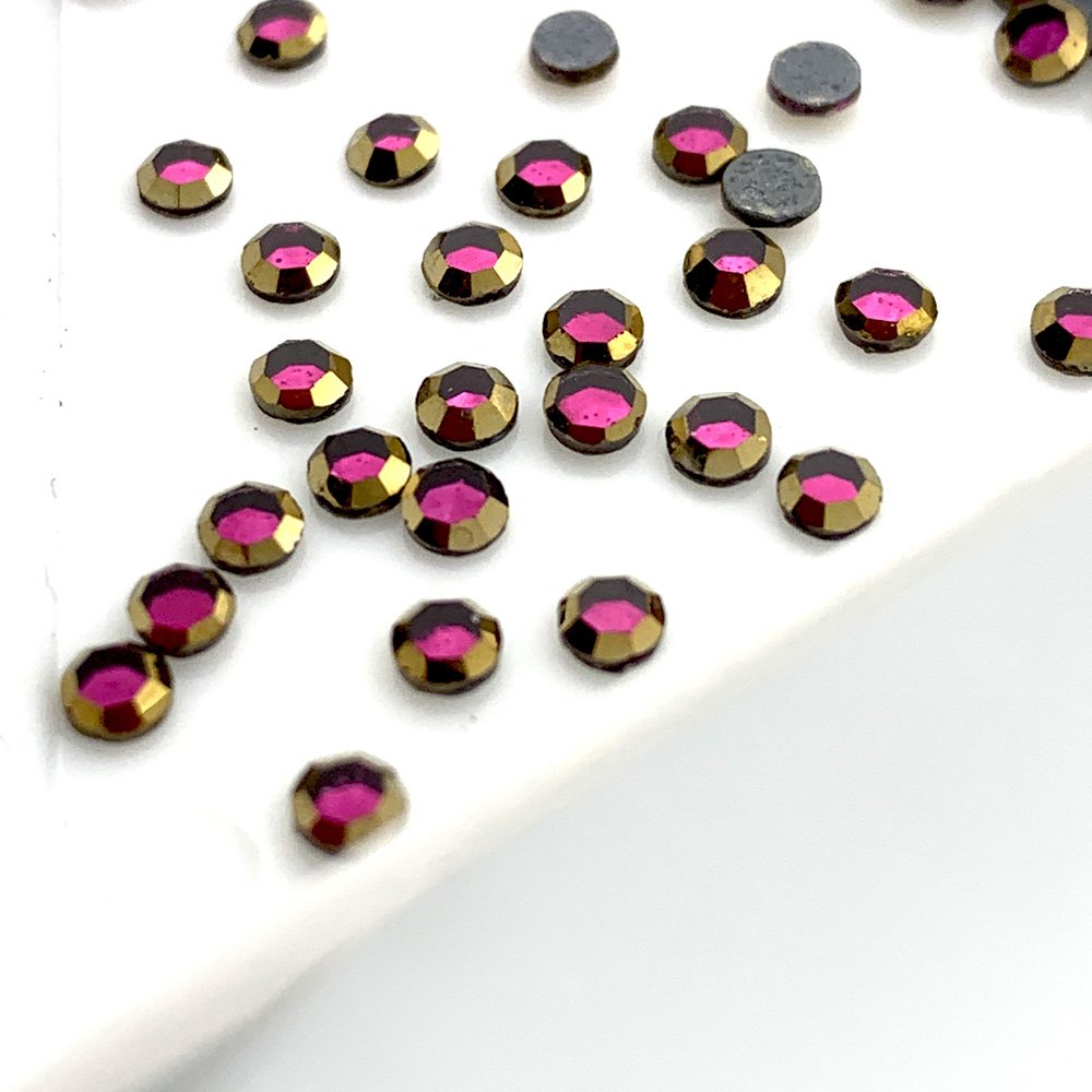 Factory direct sale 2024 new metalites colours fuchsia hotfix rhinestone with silver rim