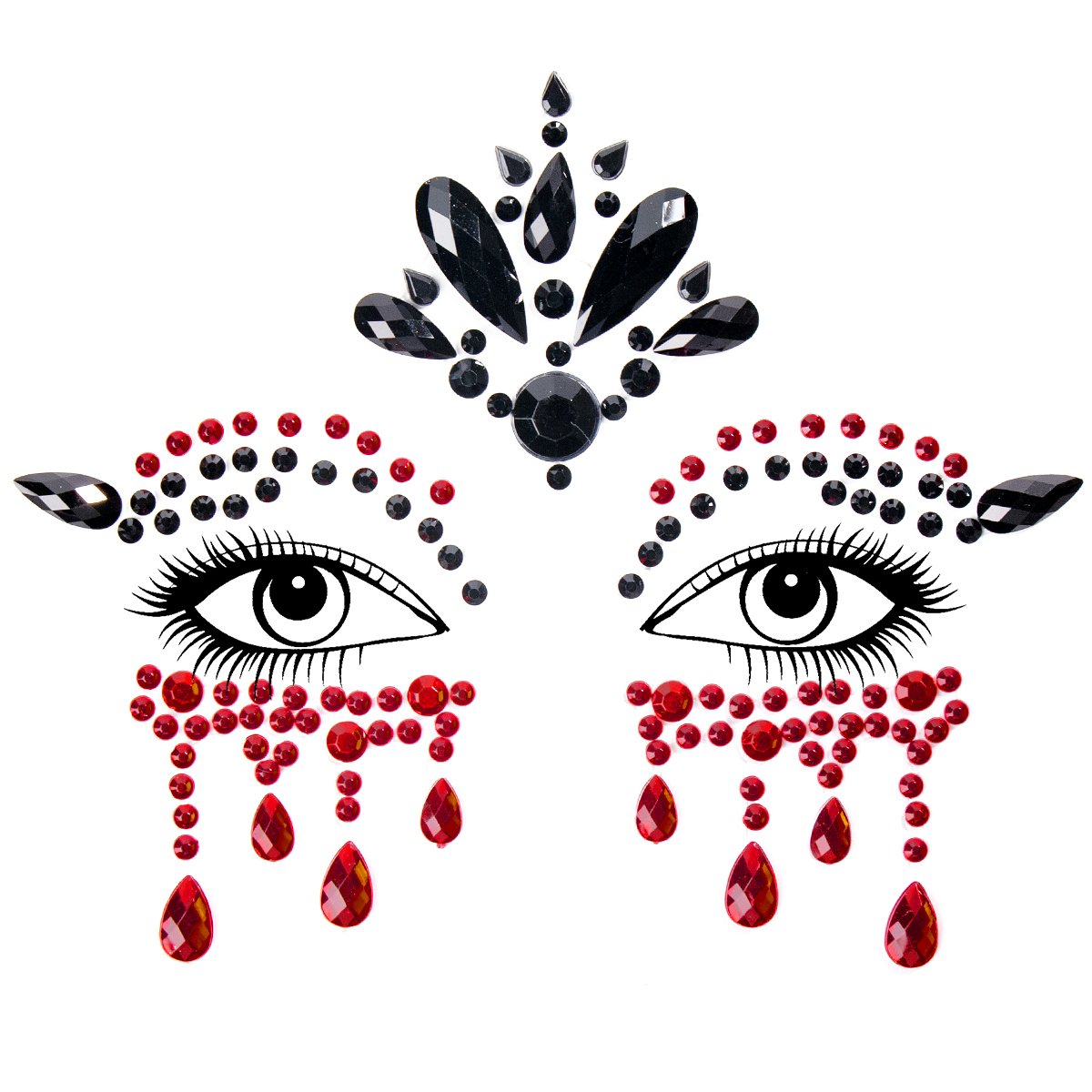 Wholesale rhinestone mermaid face gems stickers body carnival stick on face jewels crystal and rhinestones for kids
