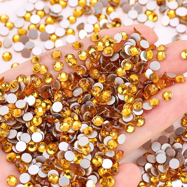 Top Quality SS4-SS40 Bulk Round Glass Crystals Non Hotfix Strass Flatback Rhinestone For Nail Garment Shoe Deco DIY Crafts