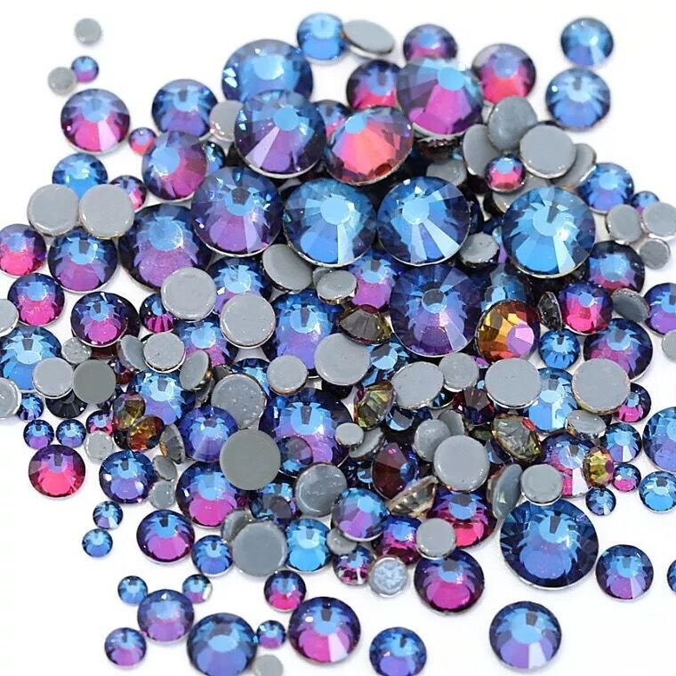 Blue volcano ss10 ss16 ss20 Hot Fix loose Rhinestones High quality flat back glass strass for Clothing dress